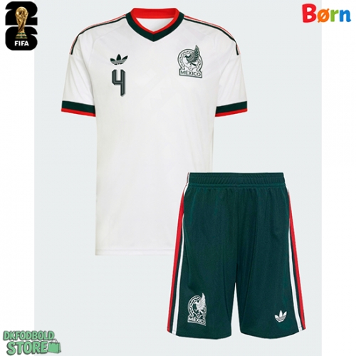 Mexico Edson Alvarez #4 Replika Babytøj Udebanesæt Børn VM 2026 Kortærmet (+ Korte bukser)